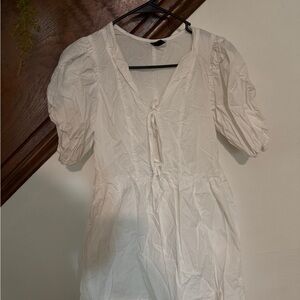 H&M Ivory Puff Sleeve Dress